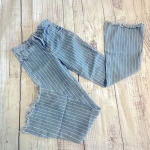 Cello striped flairs with distressed hem